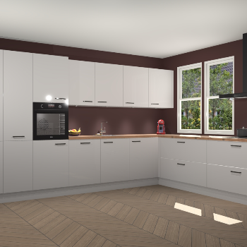 Zijdegrijze hoogglans keuken Opole 59340