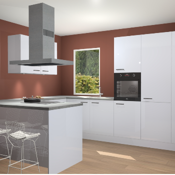 Sneeuwwitte hoogglans keuken Kalisz 58461