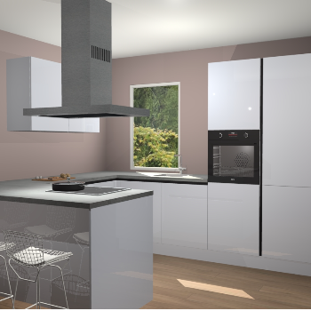 Sneeuwwitte hoogglans greeploze  keuken Kalisz 58463