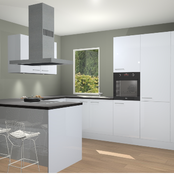 Sneeuwwitte hoogglans keuken Kalisz 58506