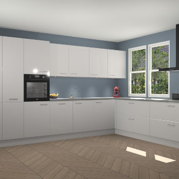 Zijdegrijze hoogglans keuken Opole 59427