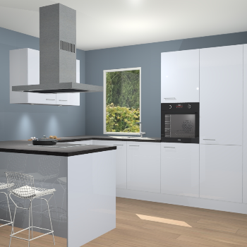 Sneeuwwitte hoogglans keuken Kalisz 58507