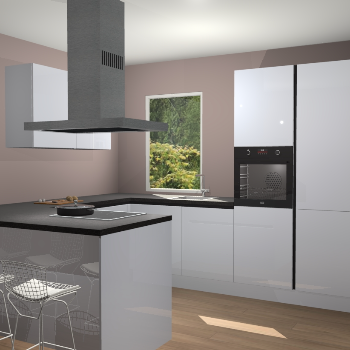 Sneeuwwitte hoogglans greeploze  keuken Kalisz 58511