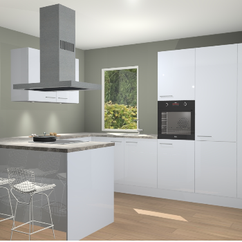 Sneeuwwitte hoogglans keuken Kalisz 58512