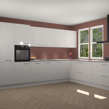 Zijdegrijze hoogglans keuken Opole 59422