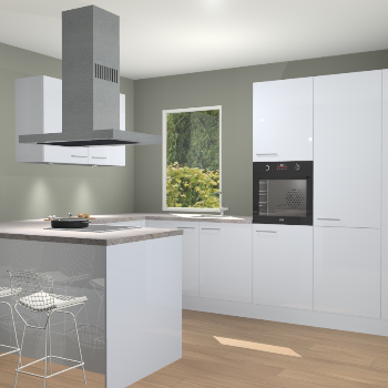 Sneeuwwitte hoogglans keuken Kalisz 58530