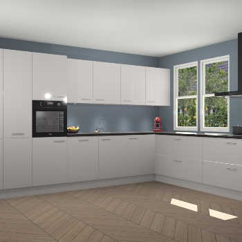 Zijdegrijze hoogglans keuken Opole 59432