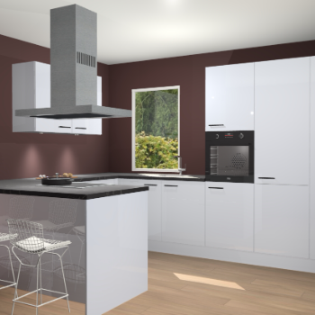 Sneeuwwitte hoogglans keuken Kalisz 58545