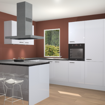 Sneeuwwitte hoogglans keuken Kalisz 58546