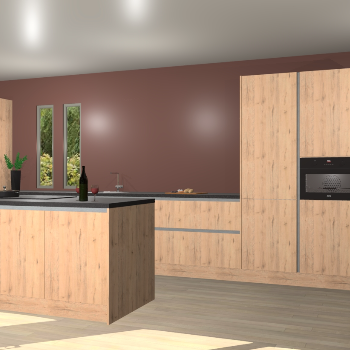 Madera natuur greeploze keuken Krakor 76531