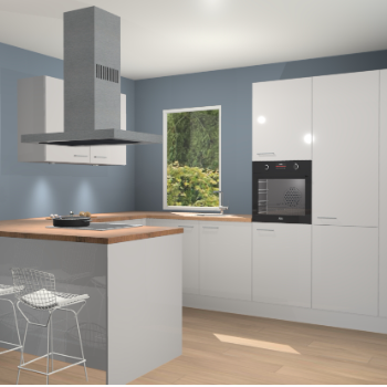 Zijdegrijze hoogglans keuken Kalisz 58549