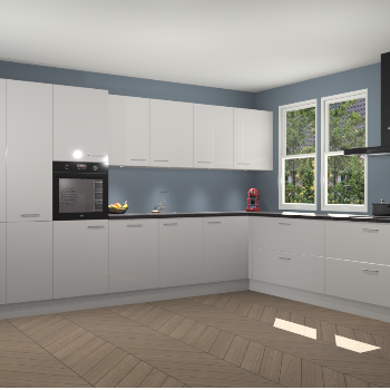 Zijdegrijze hoogglans keuken Opole 59435