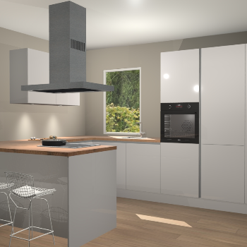 Zijdegrijze hoogglans greeploze keuken Kalisz 58550