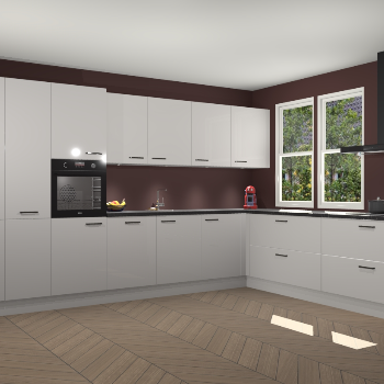 Zijdegrijze hoogglans keuken Opole 59450