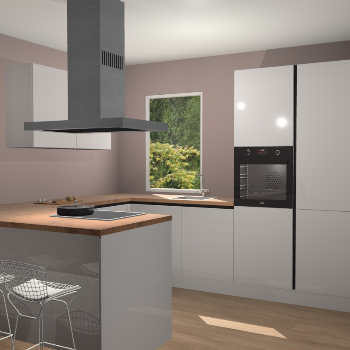 Zijdegrijze hoogglans greeploze  keuken Kalisz 58554