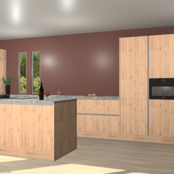 Madera natuur greeploze keuken Krakor 76556