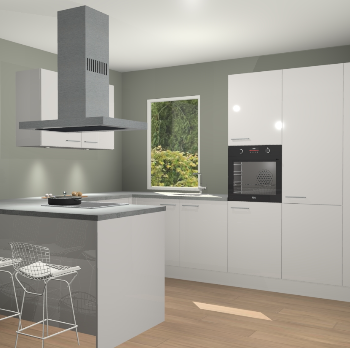 Zijdegrijze hoogglans keuken Kalisz 58578