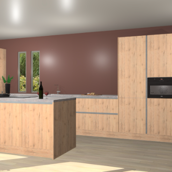 Madera natuur greeploze keuken Krakor 76581