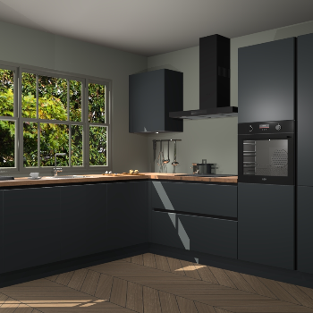 Onyxgrijze greeploze keuken Kiel 86736