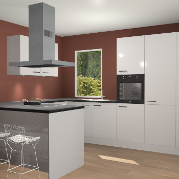 Zijdegrijze hoogglans keuken Kalisz 58637