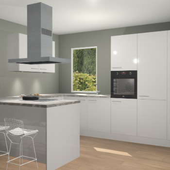 Zijdegrijze hoogglans keuken Kalisz 58651