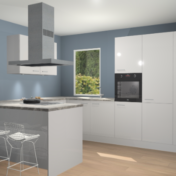 Zijdegrijze hoogglans keuken Kalisz 58652