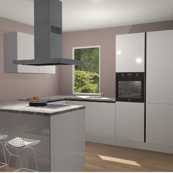 Zijdegrijze hoogglans greeploze  keuken Kalisz 58656