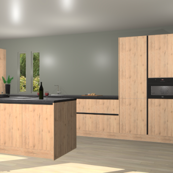 Madera natuur greeploze keuken Krakor 76650