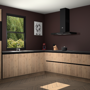 Madera Natuur greeploze keuken Lublin 63094