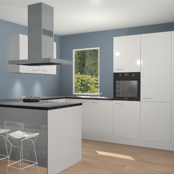 Zijdegrijze hoogglans keuken Kalisz 58682