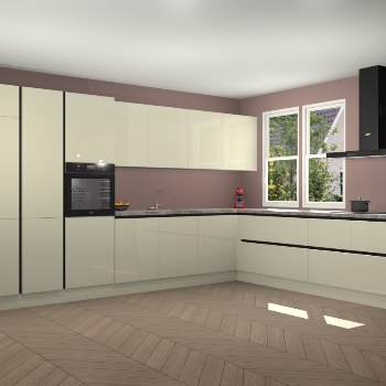 Magnolia hoogglans greeploze keuken Opole 59878