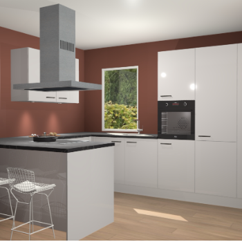 Zijdegrijze hoogglans keuken Kalisz 58685