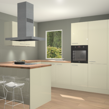 Magnolia hoogglans keuken Kalisz 58695