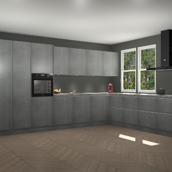 Beton Parelgrijs greeploze keuken Opole 61057