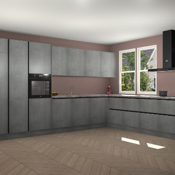 Beton Parelgrijs greeploze keuken Opole 61073