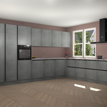 Beton Parelgrijs greeploze keuken Opole 61074