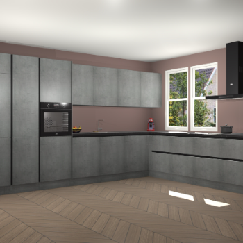 Beton Parelgrijs greeploze keuken Opole 61075