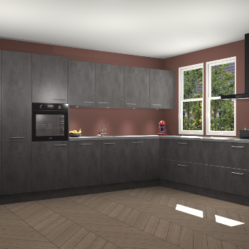 Beton Antraciet keuken Opole 61566