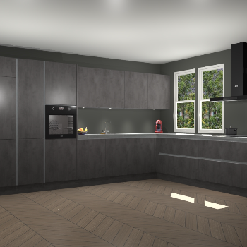 Beton Antraciet greeploze keuken Opole 61581