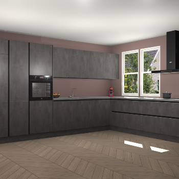 Beton Antraciet greeploze keuken Opole 61598