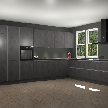 Beton Antraciet greeploze keuken Opole 61582