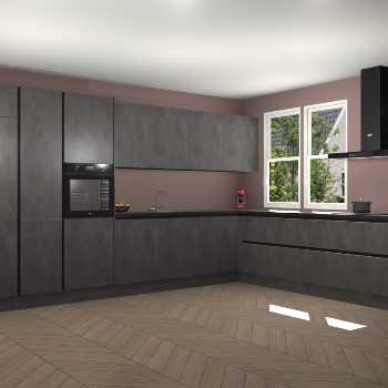 Beton Antraciet greeploze keuken Opole 61599