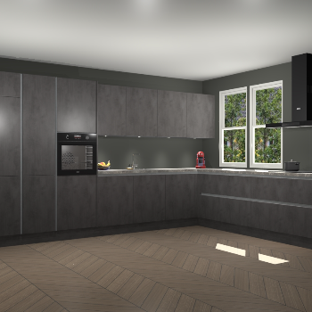 Beton Antraciet greeploze keuken Opole 61585