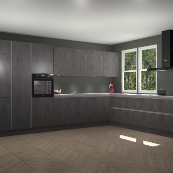 Beton Antraciet greeploze keuken Opole 61586