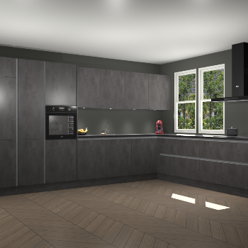 Beton Antraciet greeploze keuken Opole 61587