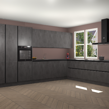 Beton Antraciet greeploze keuken Opole 61602