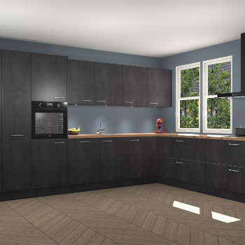 Beton Zwarte keuken Opole 60745