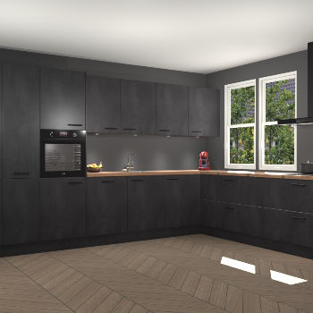 Beton Zwarte keuken Opole 60750