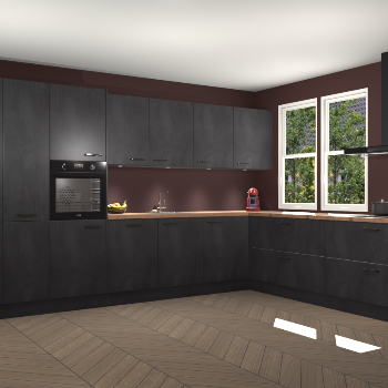 Beton Zwarte keuken Opole 60760