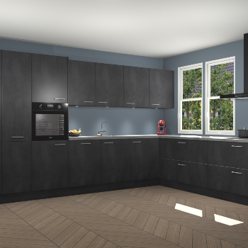 Beton Zwarte keuken Opole 61608